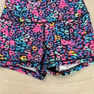 Fleo Vibrant Leopard Print Athletic Shorts